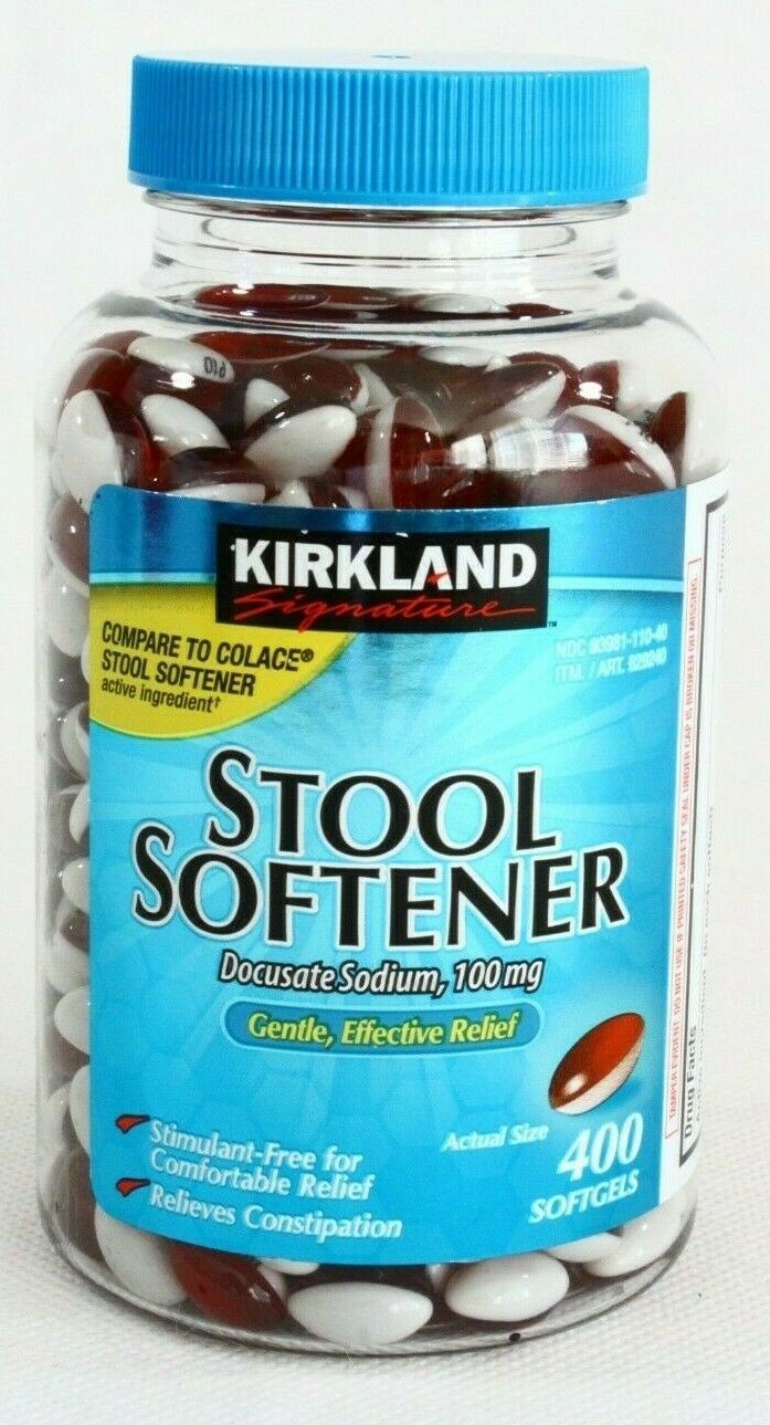 Kirkland Signature Stool Softener Docusate Sodium 100mg Free Shipping Exp 12/27