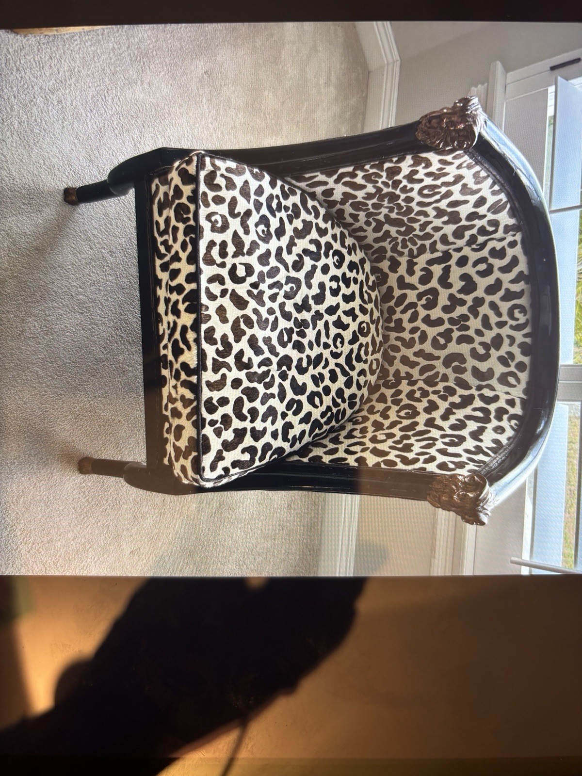 Leopard Skin Upholstery Vintage Arm Chair Cushion