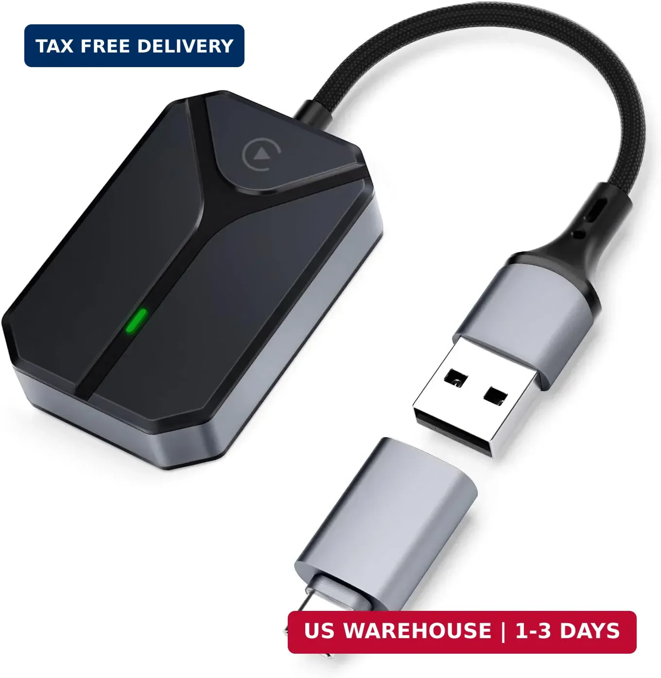 Wireless CarPlay Adapter for Apple iPhone, Converts Factory Wired CarPlay to Wir