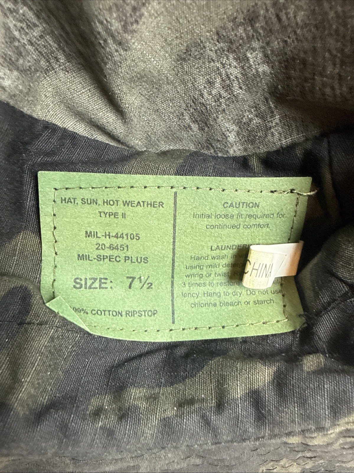 US Military Black Boonie Navy Army Hat Sun Hot Weather Mil-Spec Type II Sz 7 1/2