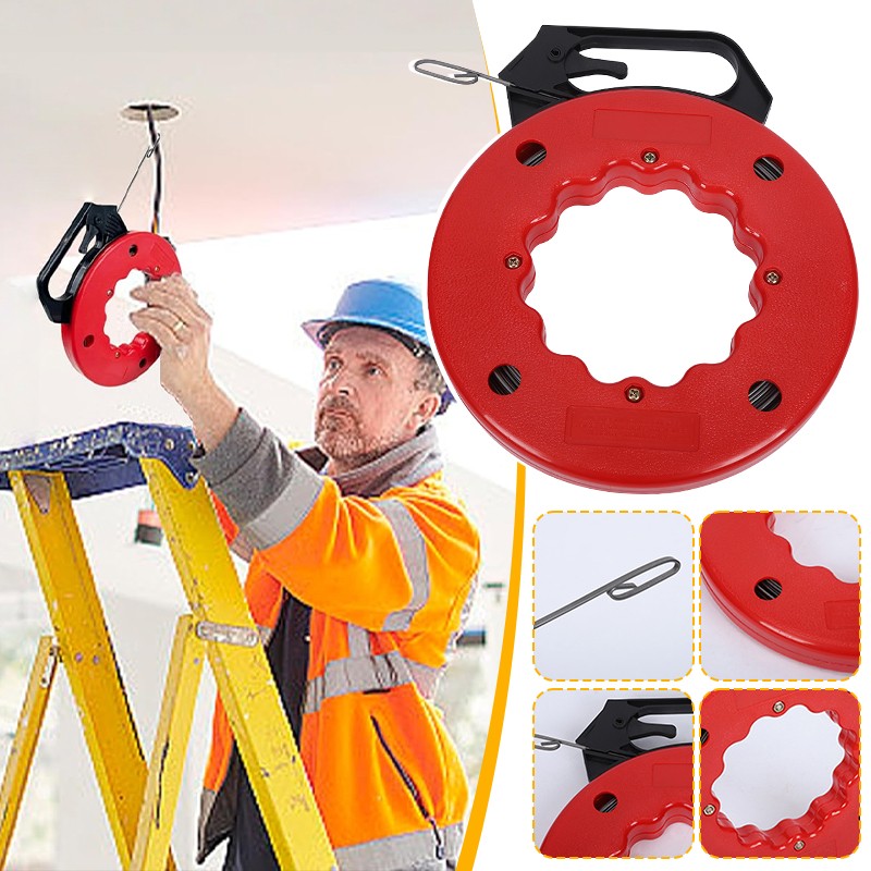 Electrician Steel Wire Fish Tape Puller Cable Running Tool for Pipe Wall Wiring