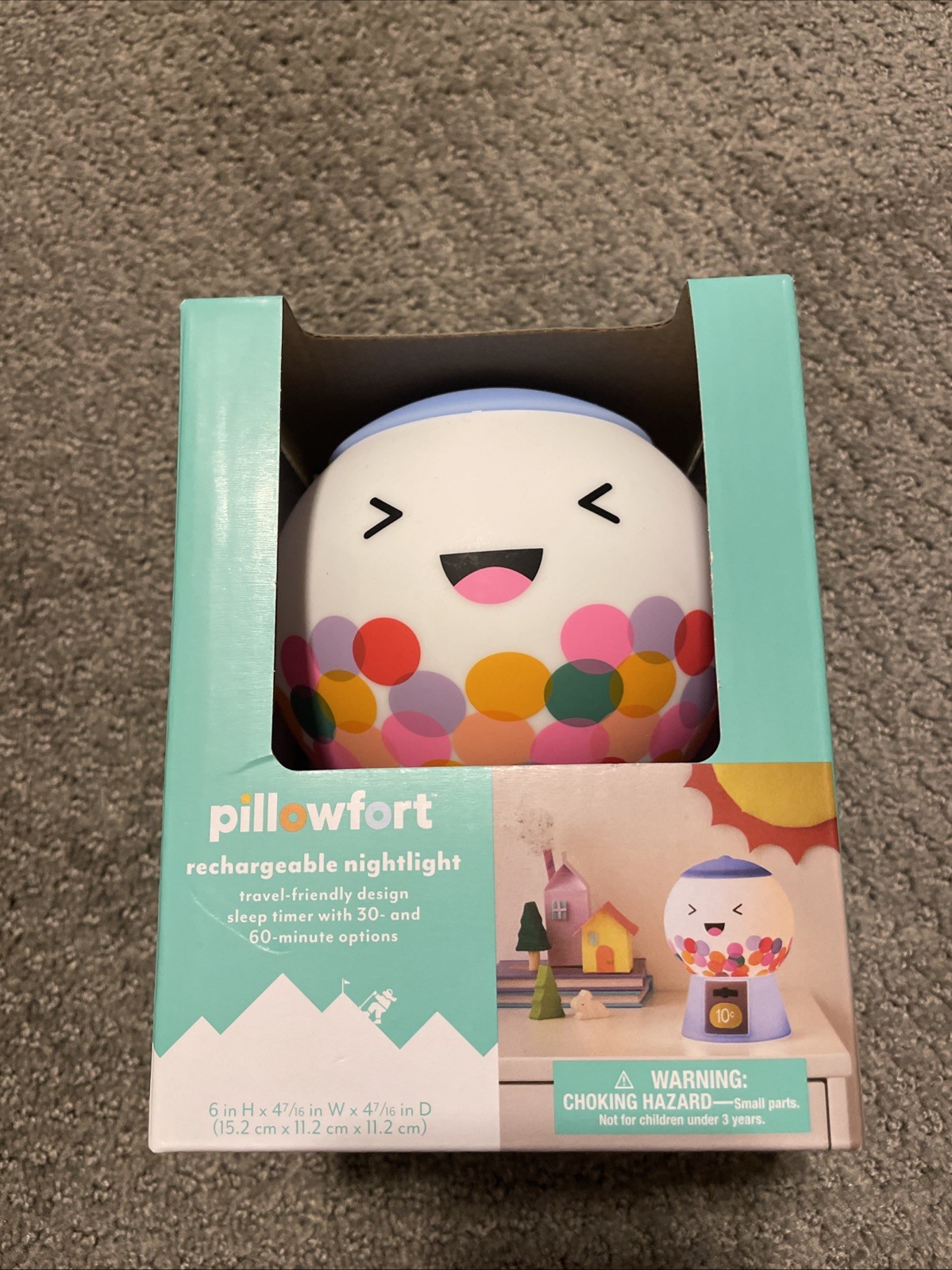 Pillowfort Gumball Rechargeable Nightlight NIB USB Rechargeable 2025