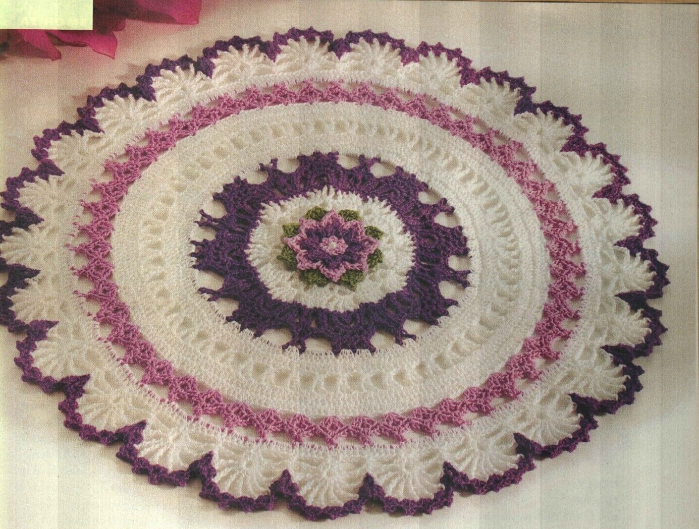ROYAL GARDEN DOILY 14" HOME DECOR CROCHET PATTERN INSTRUCTIONS