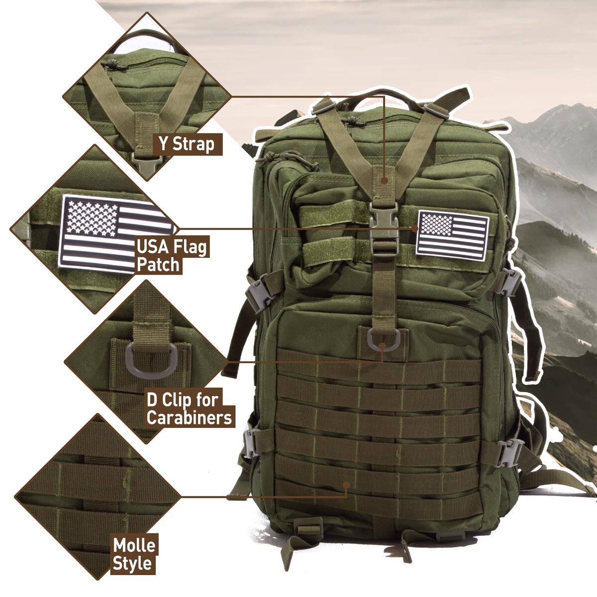 50L Expeditionary Tactical Backpack, Green