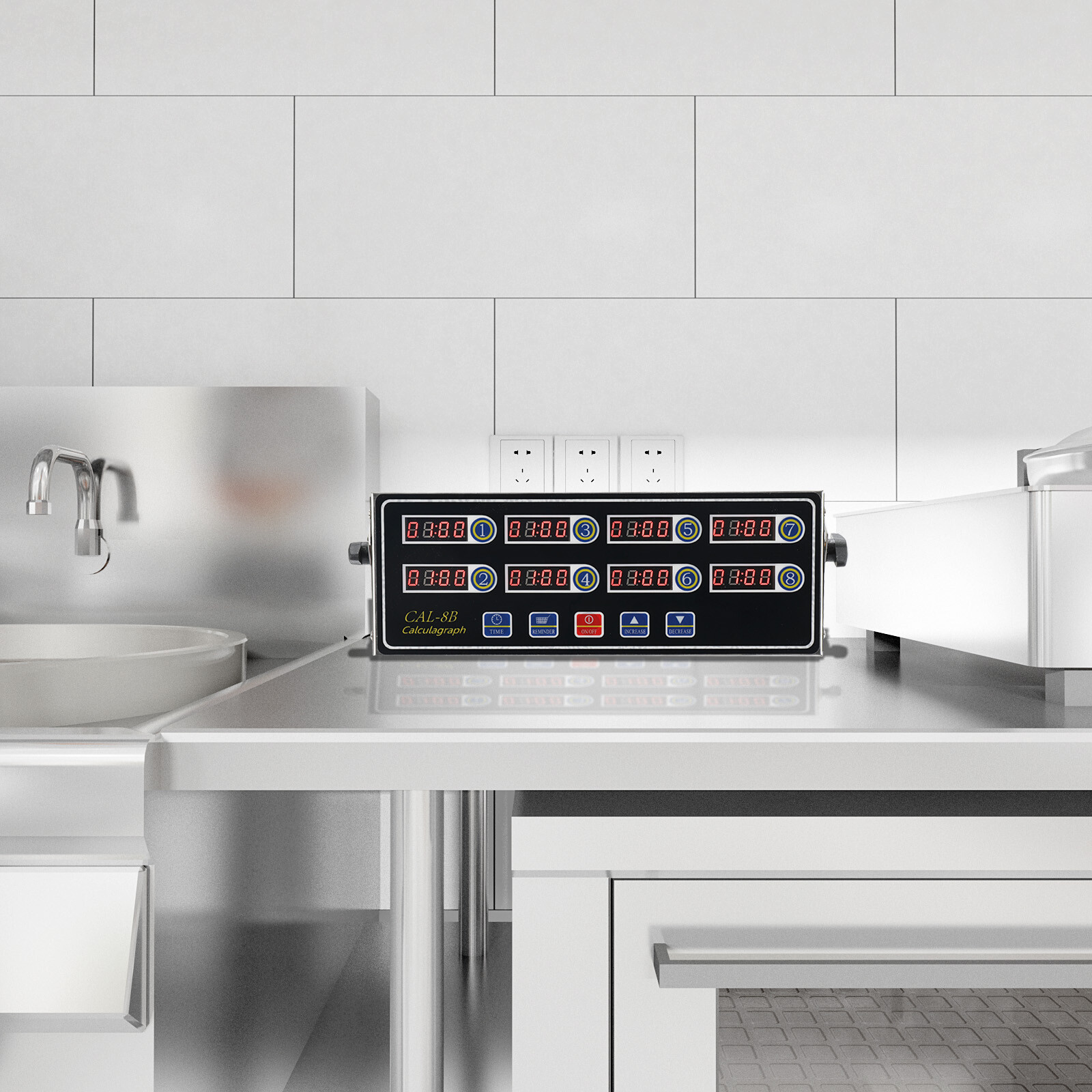 8 Channel Digital Timer Kitchen Cooking Countdown Timing Remind Loud Alarm