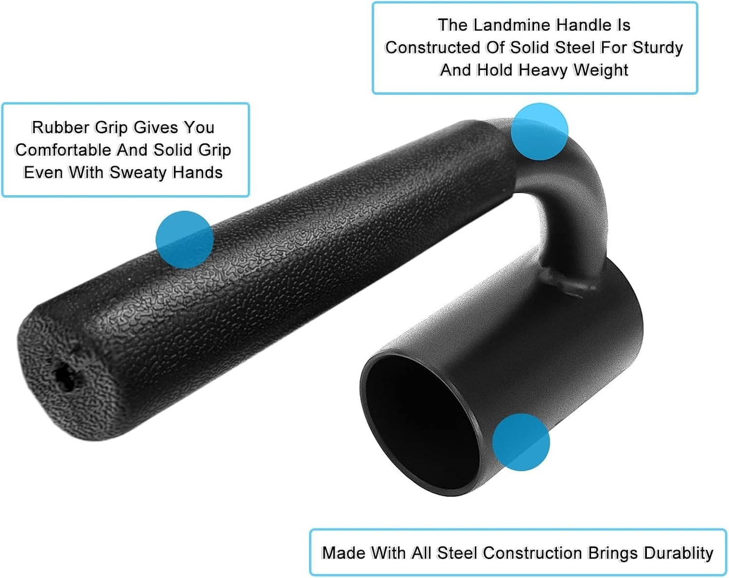 Landmine Attachments, Solid Steel Landmine Handle / T Bar Row Insert for Olym...