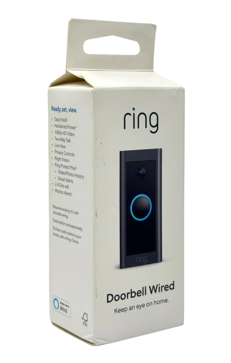 Ring Wired Video Doorbell 1080p HD Motion Detection Wi-Fi Black