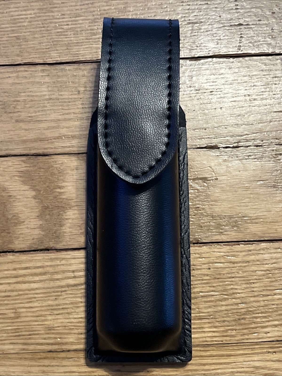 Safariland 38-22-16 Black Leather 6" Tall Mk 3 OC Canister Pouch w/ Hidden Snap