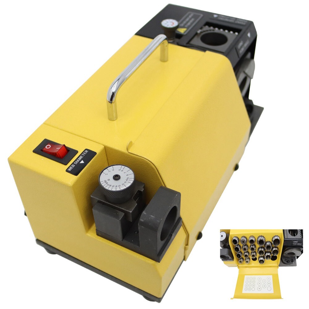 Electric Drill Bit Grinder Sharpener Machine 110V 18 Collets 3-20mm Angle Adjust
