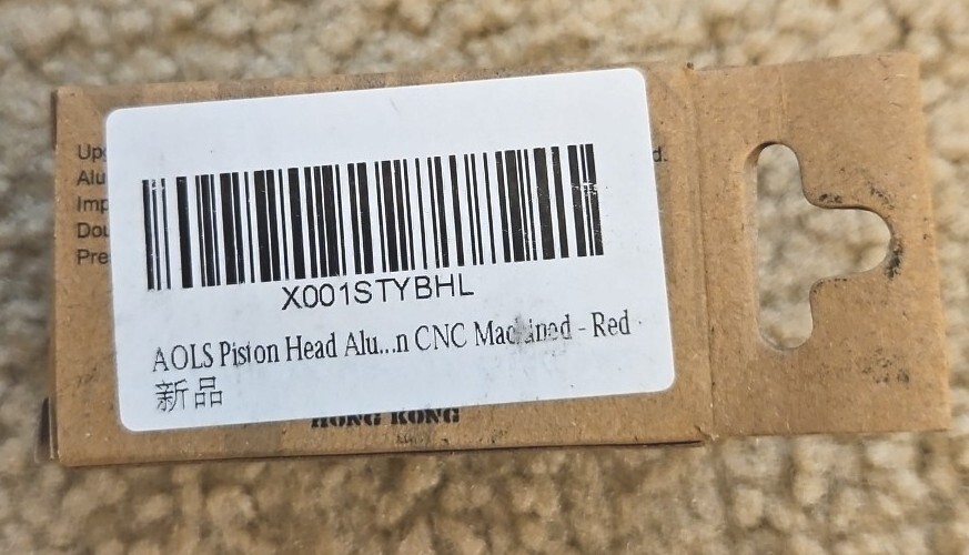 AOLS Piston Head Aluminum Precision CNC Machined - Red