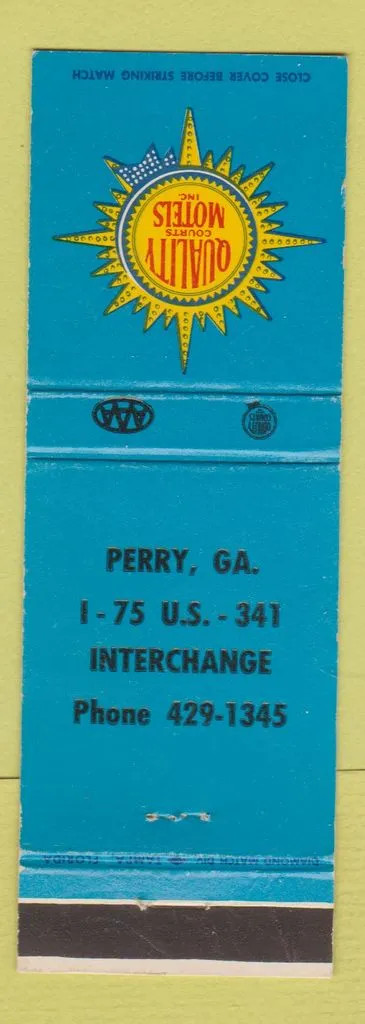 Matchbook Cover - Quality Motels Perry GA