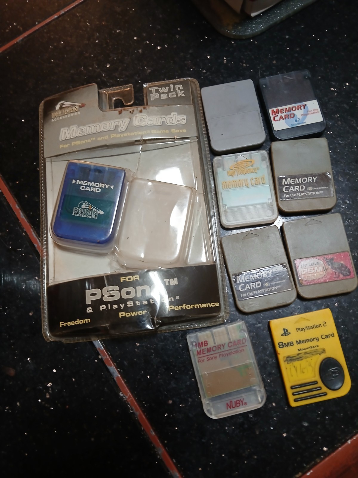 Memory Card Lot Of 9 PS1 Sony PlayStation 1 Assorted