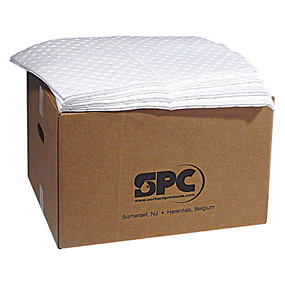BRADY SPC ABSORBENTS SXT100 Absorb Pad,Oil-Based Liquids,White,PK100 2GU46