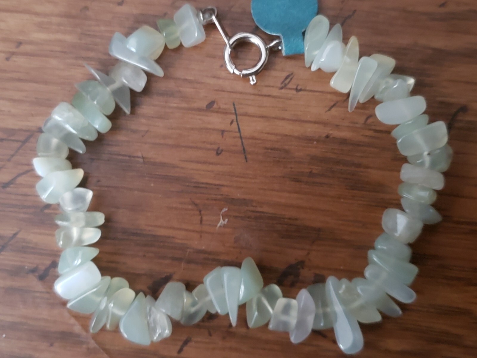 Genuine NATURAL *L. JADE * STONE BRACELET, 7.5 INCHES Long, Handmade in USA