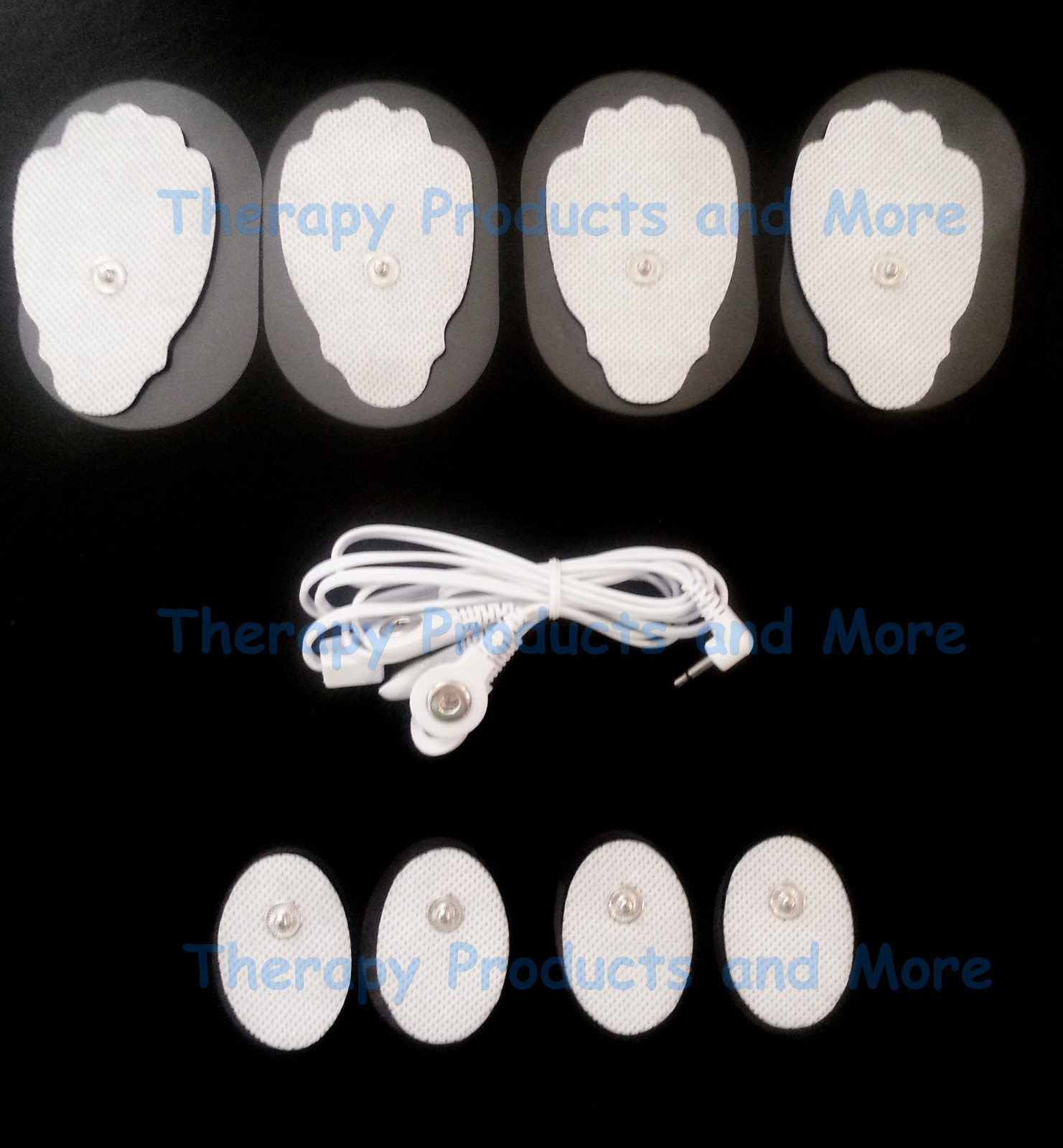 ELECTRODE LEAD CABLES(2.5mm)+PADS(4 LG, 4 SM OVAL)FOR PALM/ECHO DIGITAL MASSAGER