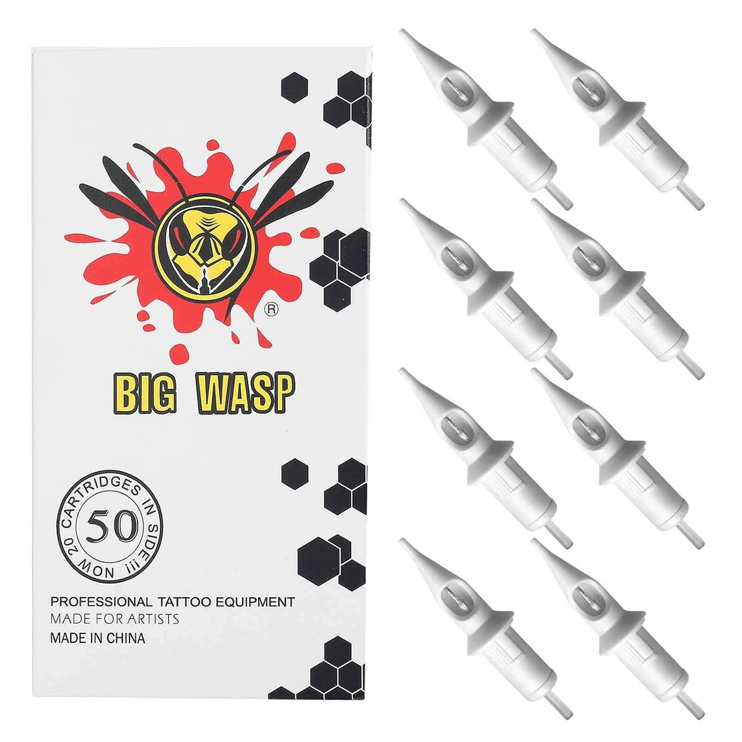 BIGWASP 50pcs Assorted Disposable Tattoo Needle Bugpin RL,