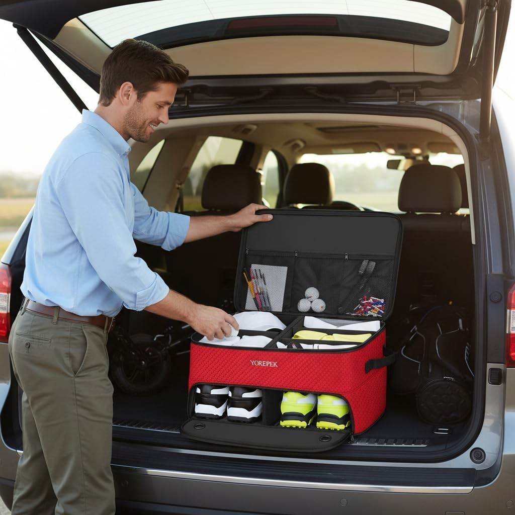 Adjustable Golf Trunk Organizer - Ideal Gifts for Golfers, Space-saving Design