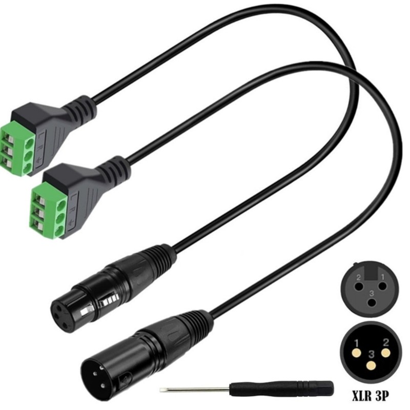 XLR Connector to 3 Pin Screw Terminal Cable Replacement Sound Cable Enduring