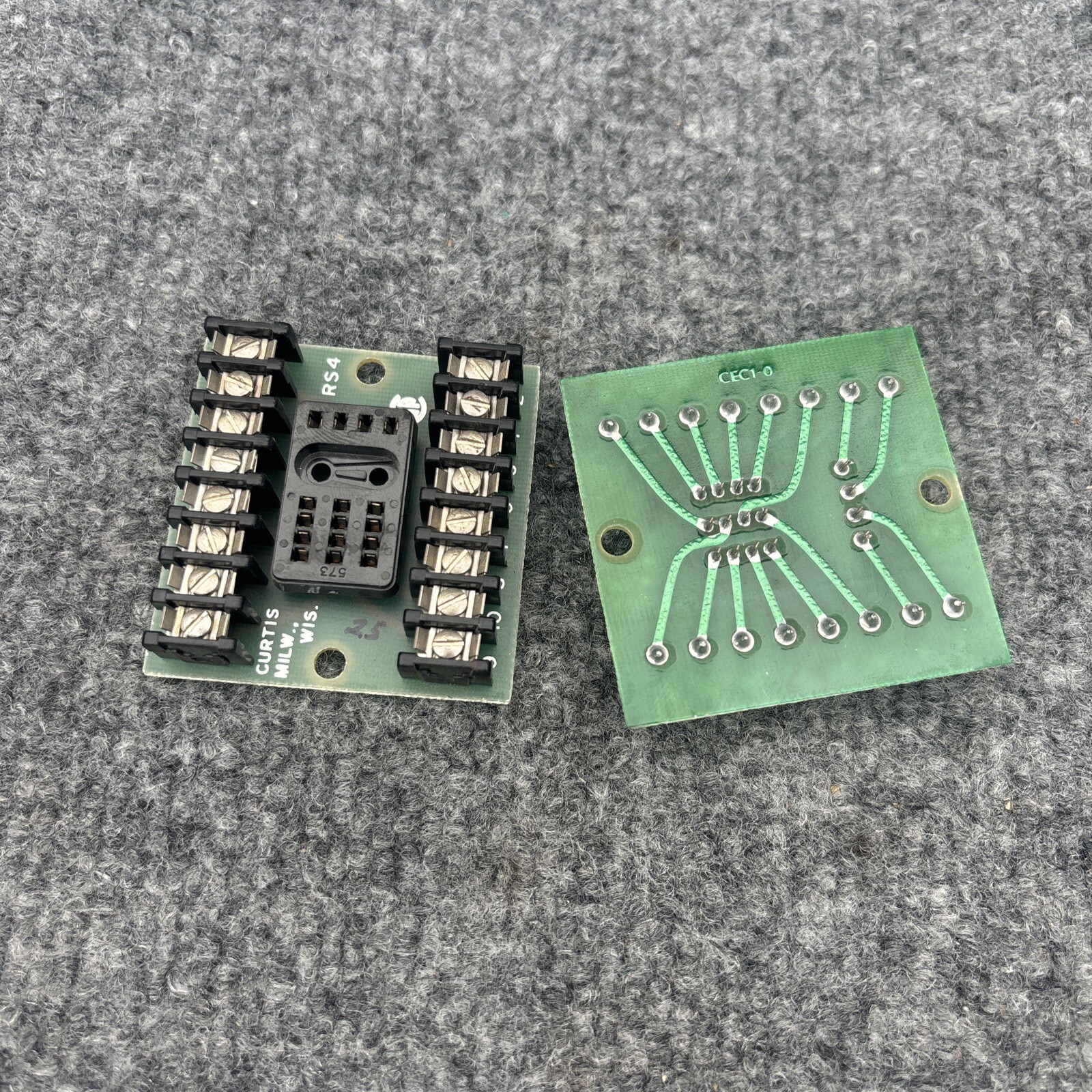 Lot Of 2 - Curtis RS4 Relay Socket Board Used