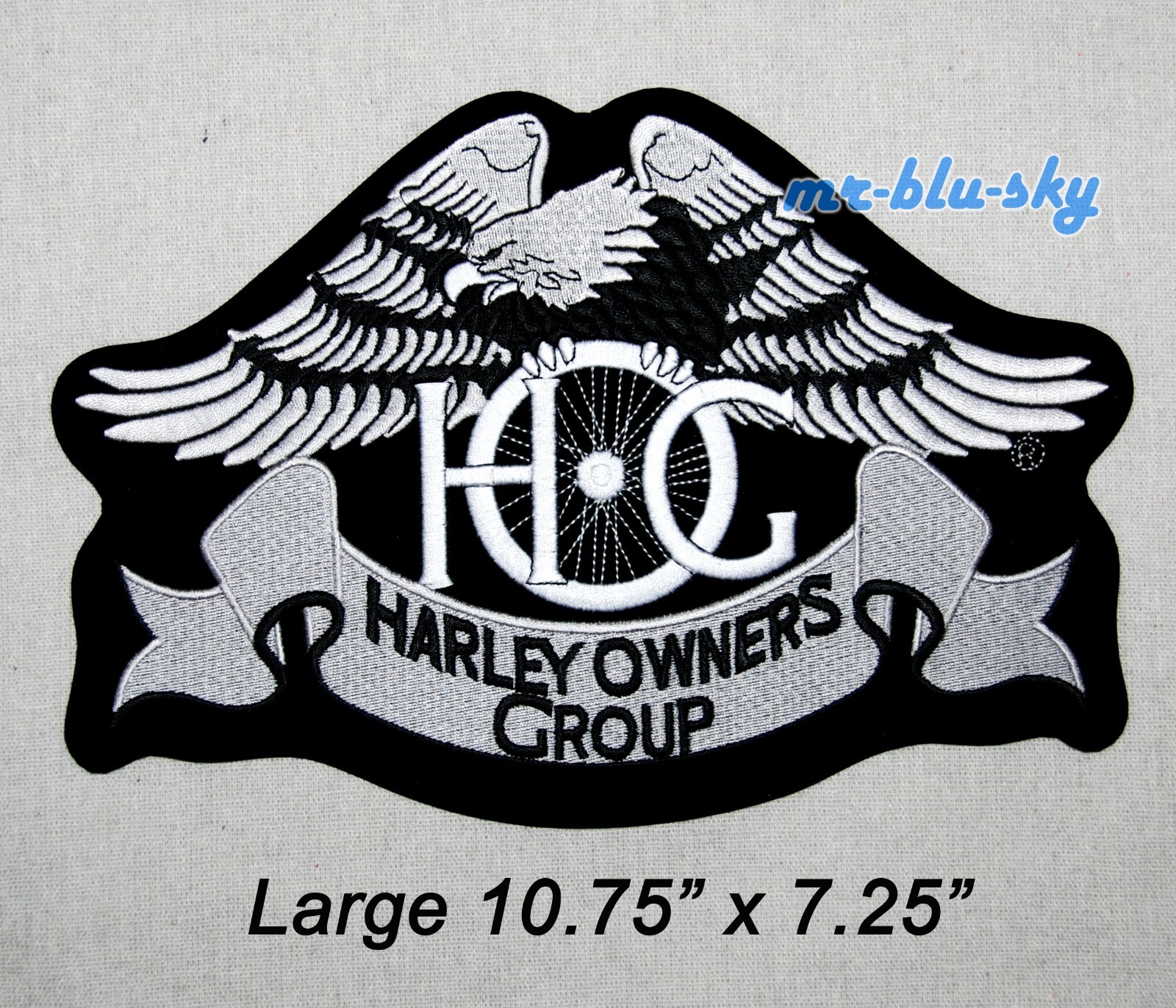 Large Heritage Eagle Silver Patch ~ Harley Davidson Owners Group H.O.G.