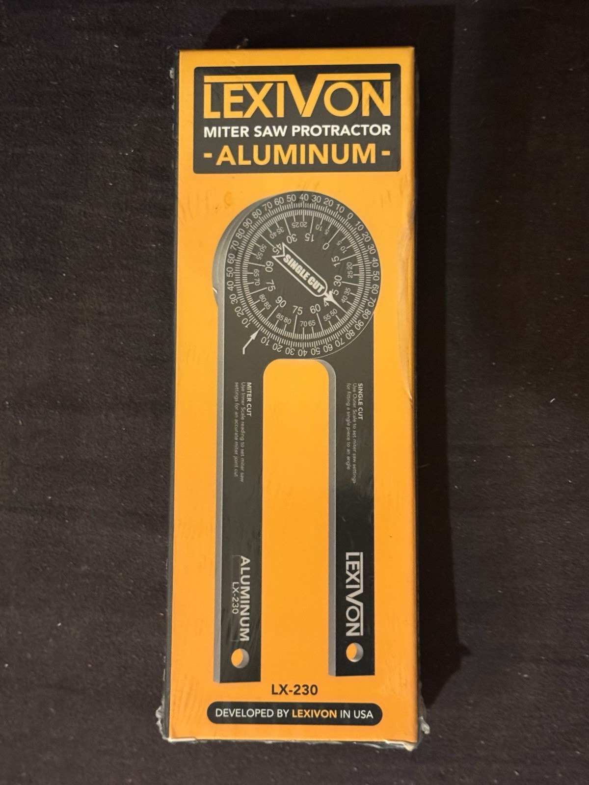 New Lexicon Aluminum Miter Saw Protractor 7” Rust Proof Angle Finder LX-230