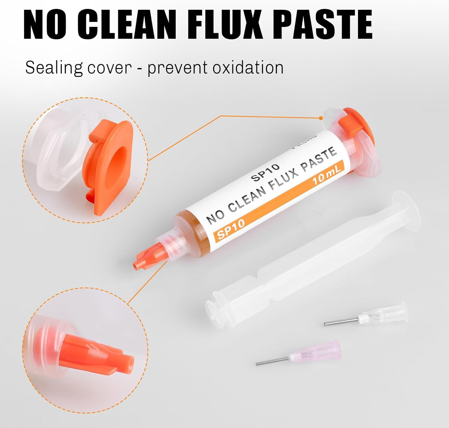 No-Clean Solder Paste,Soldering Flux for Electronics, 10 ml, Pneumatic Dispenser