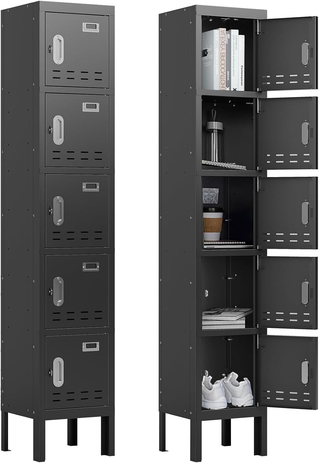 Metal Lockers 66" Height Steel Lockers Employees W/ 5 Door Storage Locker