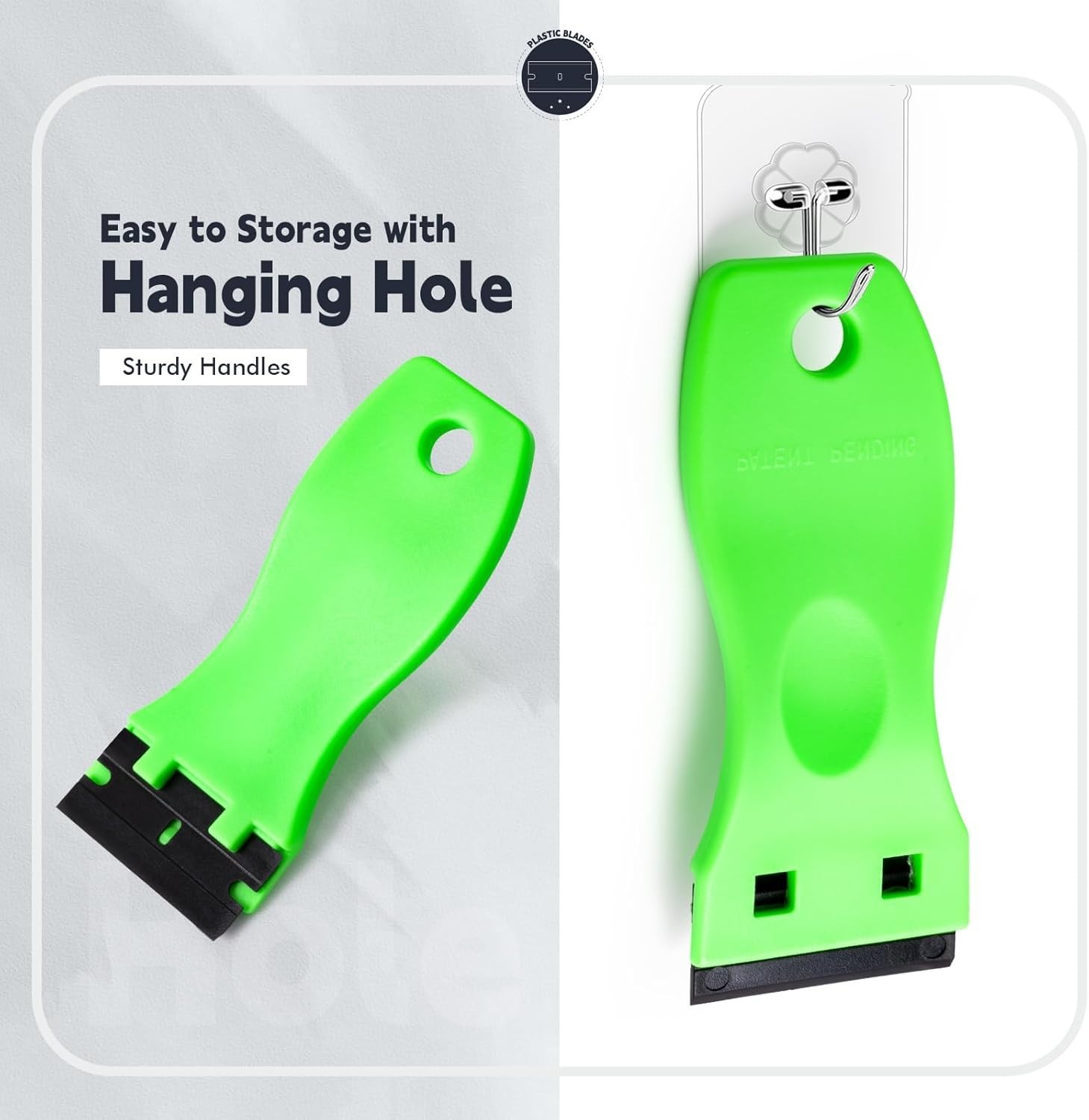 2PCS Plastic Razor Blade Scraper Tool and 100PCS Plastic Blades for Gasket Remov