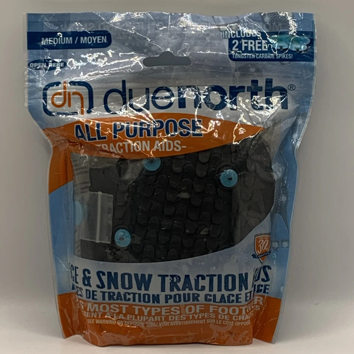 Due North Everyday Snow & Ice Shoe Traction Aid Size M- Black Over Shoe