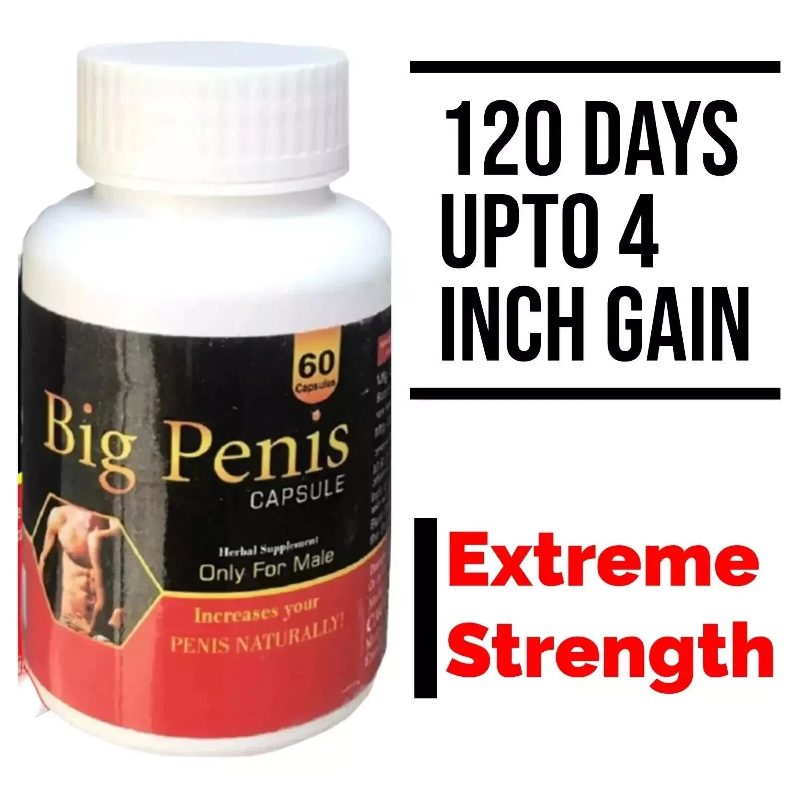 Penis-enlarger .New XXXL Gain 12+ Inches Growth Capsules Faster Growth-Pack of 1