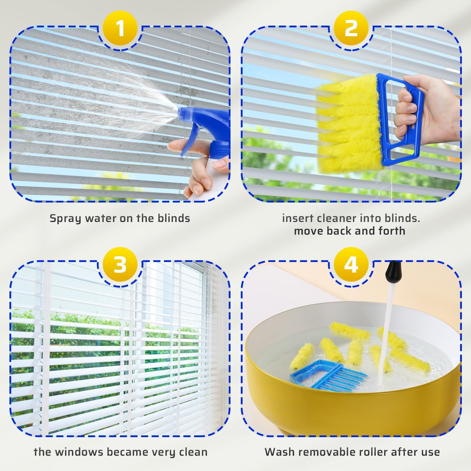 2025 Upgrade 2PCS Blind Cleaner Duster Tool,Window Blinds Cleaner Microfiber ...