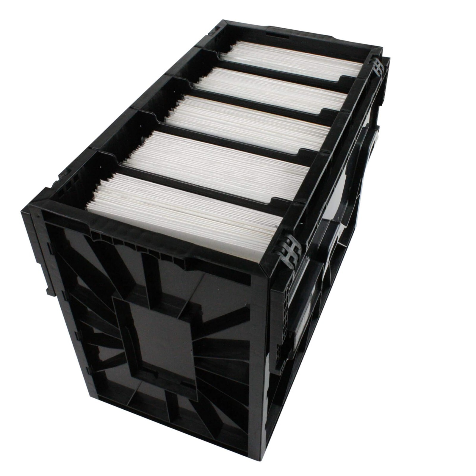 BLACK SHORT COMIC BOOK BIN Plastic Storage Box One Partition Comics Protector