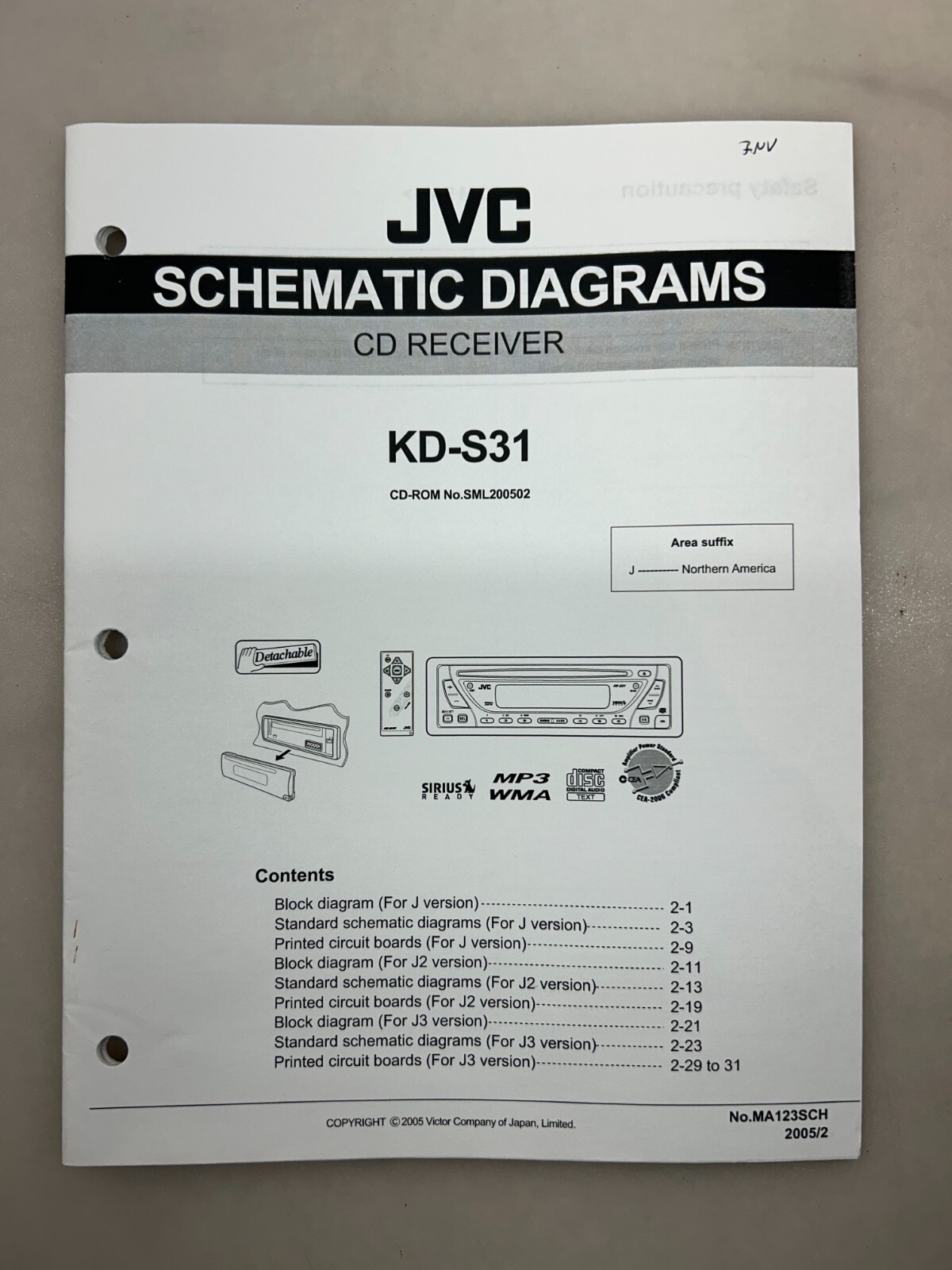 JVC KD-S31 Original Schematics Free Shipping