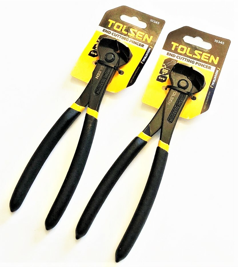 2 TOLSEN 8" INDUSTRIAL END CUTTING NIPPER PINCER WIRE CUTTERS SNIPS PLIER #10345