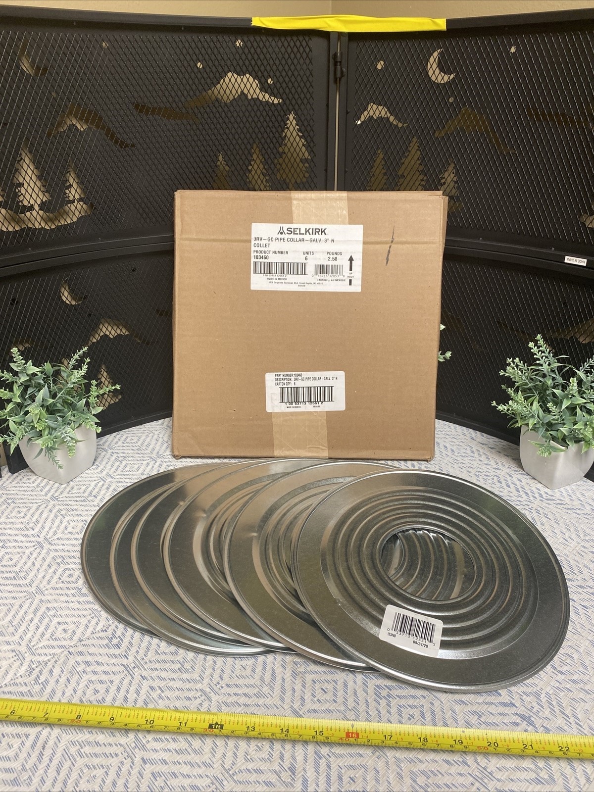 12 QTY! BULK LOT — SELKIRK 3" GC PIPE COLLAR 103460 GALVANIZED 3RV — NEW!