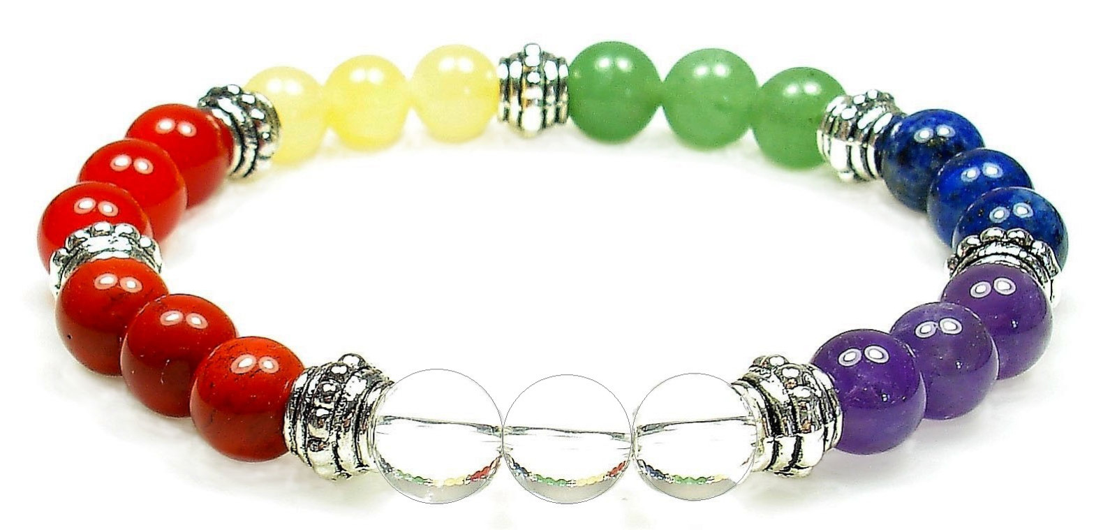 CHAKRA BALANCER 8mm Crystal Intention Bracelet w/Description Card- Healing Reiki