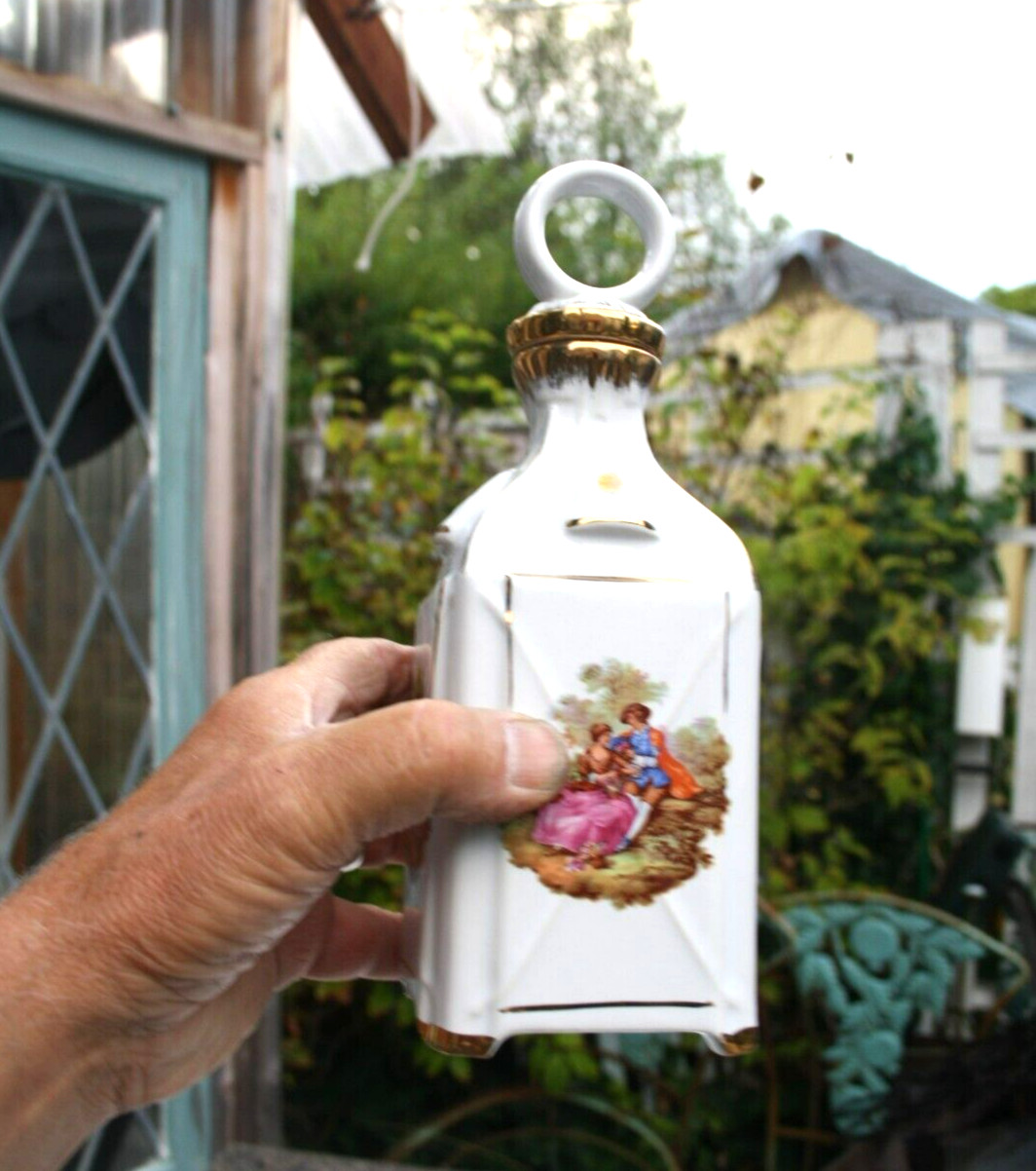 Vintage 1969 Giffard Creme De Menthe Painted Empty Decanter ~ FRANCE