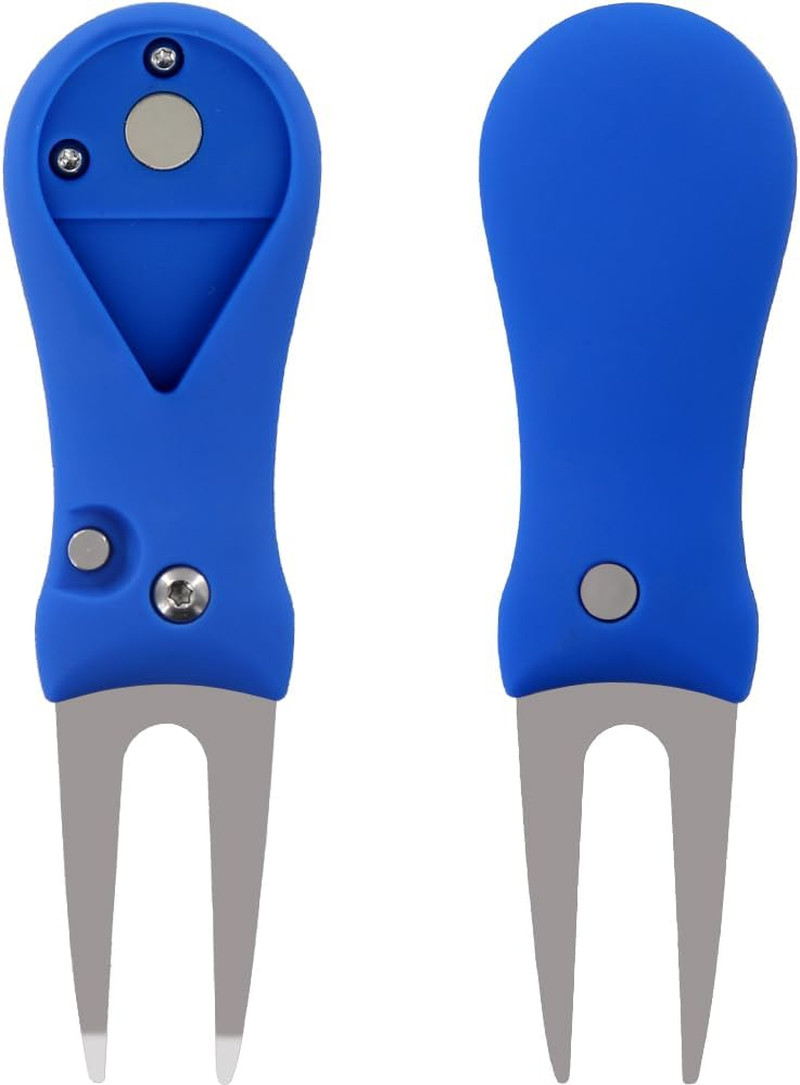 Golf Divot Repair Tool Switchblade Divot Tools with Golf Ball Marker Pop-Up Butt