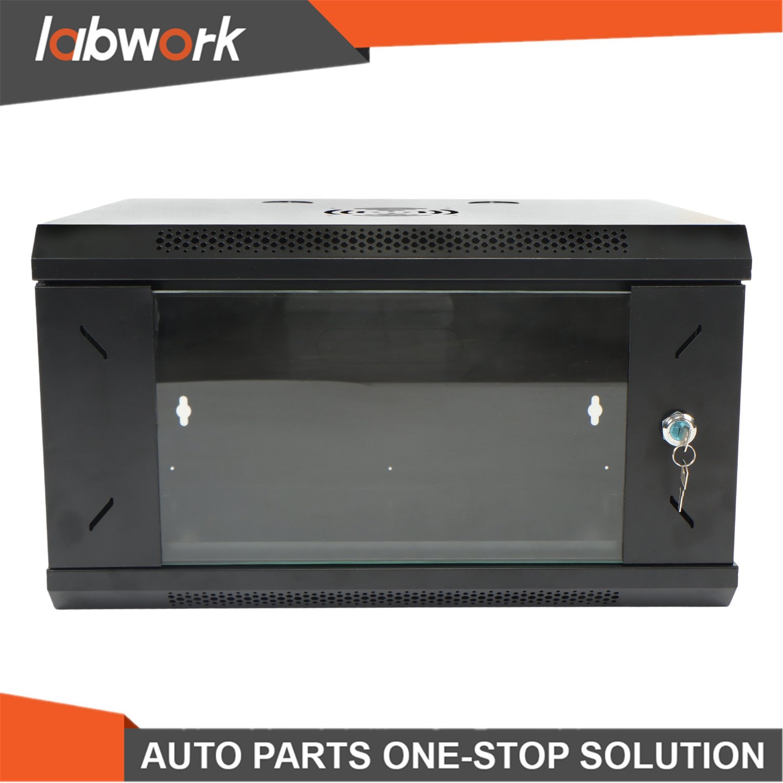 Labwork 6U Wall Network Cabinet w/ Locking Tempered Glass Door & 15.5" Depth