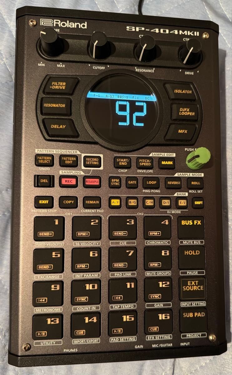 Roland SP-404MKII Sampler Black Tested w/ AC Adapter Chroma Cap Japan