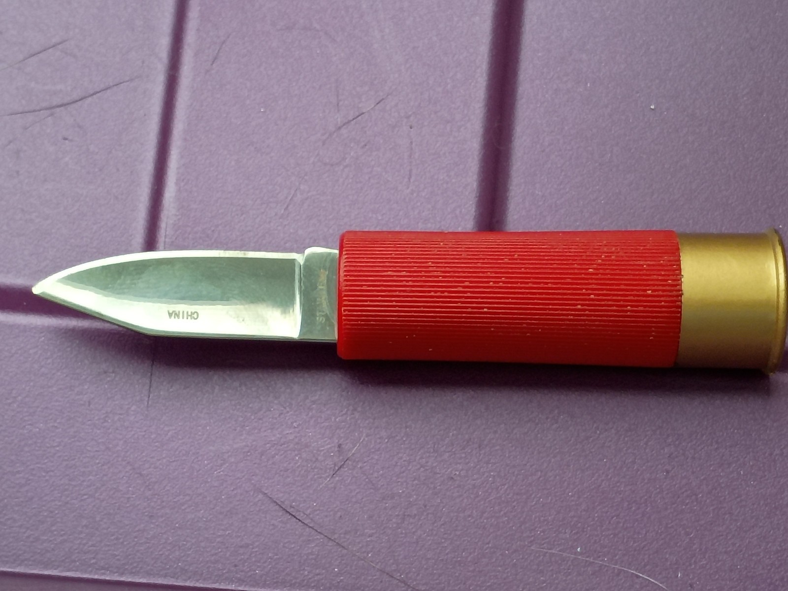12 gauge SHOT SHELL KNIFE Sportsmans Utility Pocket Hunting Vest Knife Red