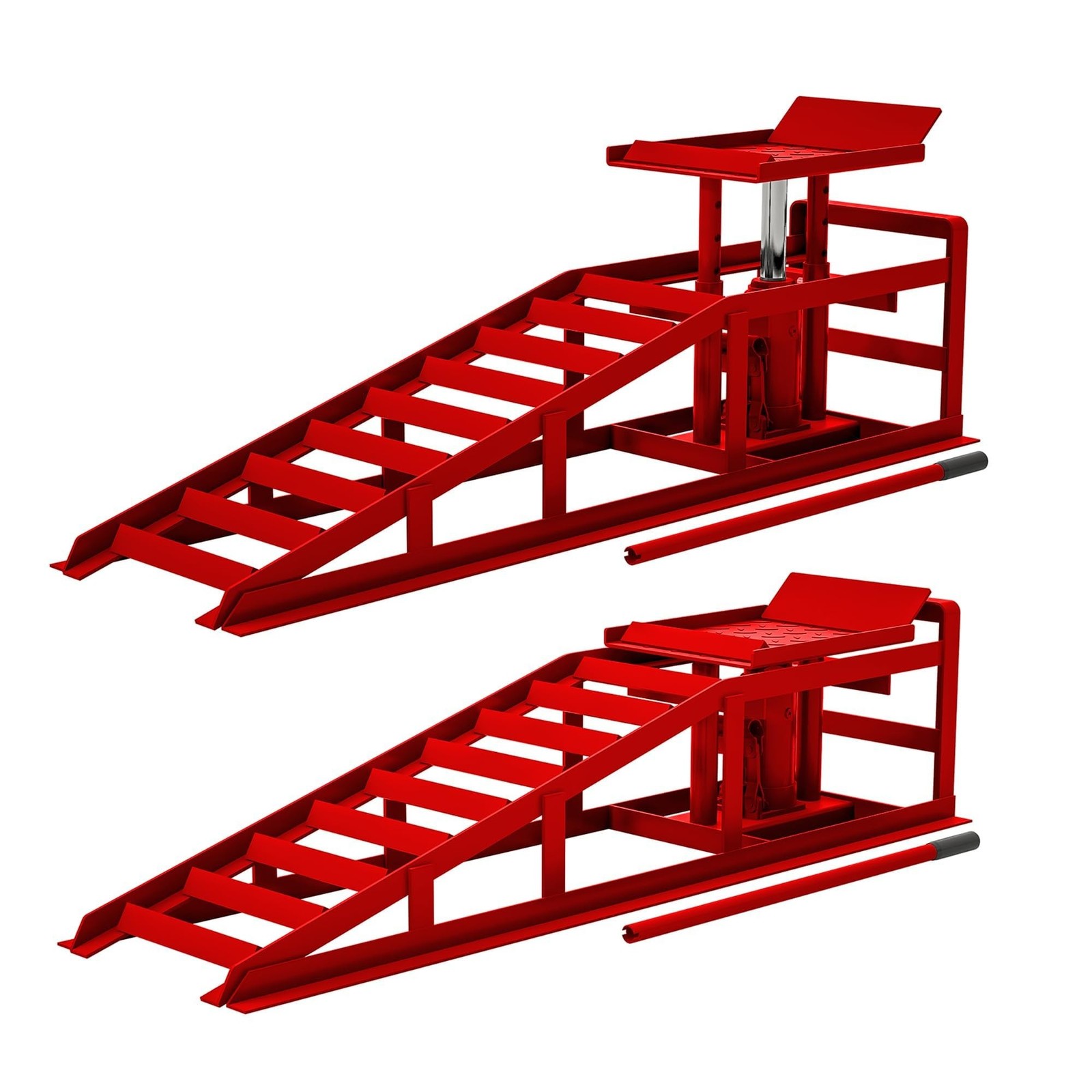 2 Pack Hydraulic Car Ramps 5T 10000lbs Low Profile Car Lift Service Ramps Tru...