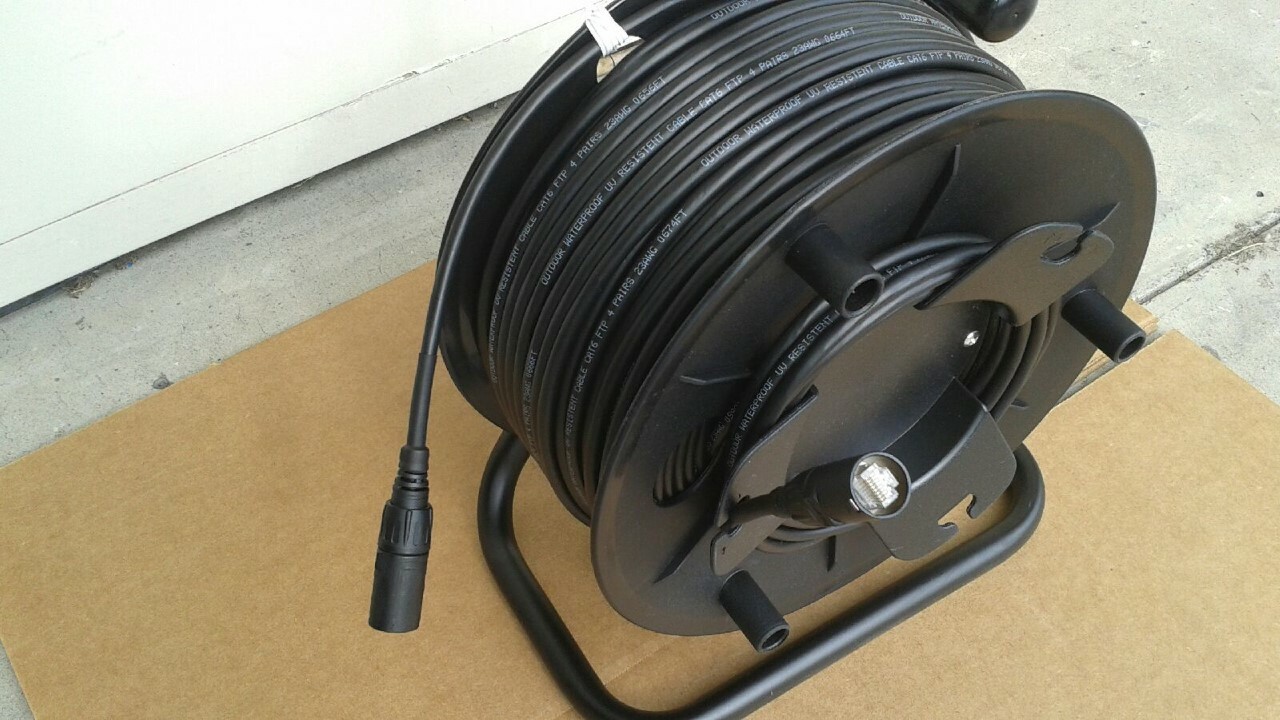 150 FT PRO CAT6 Tactical Shielded w/Neutrik Ethercon RJ45 Digital Cable on reel