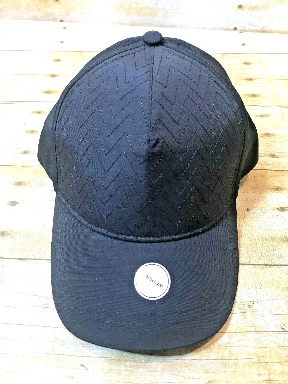 SLAZENGER GOLF CAP TEXTURED ZIGZAG CHEVRON BLACK WOMEN'S ADJUSTIBLE ⛳NWT⛳