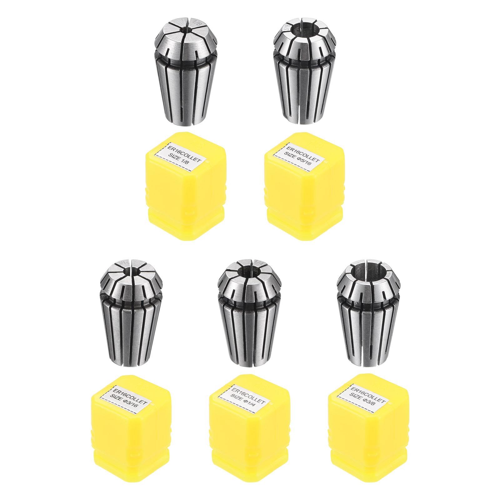 5pcs ER16 Spring Collet Set,1/8" to 3/8" Spindle for CNC Lathe Milling Machine