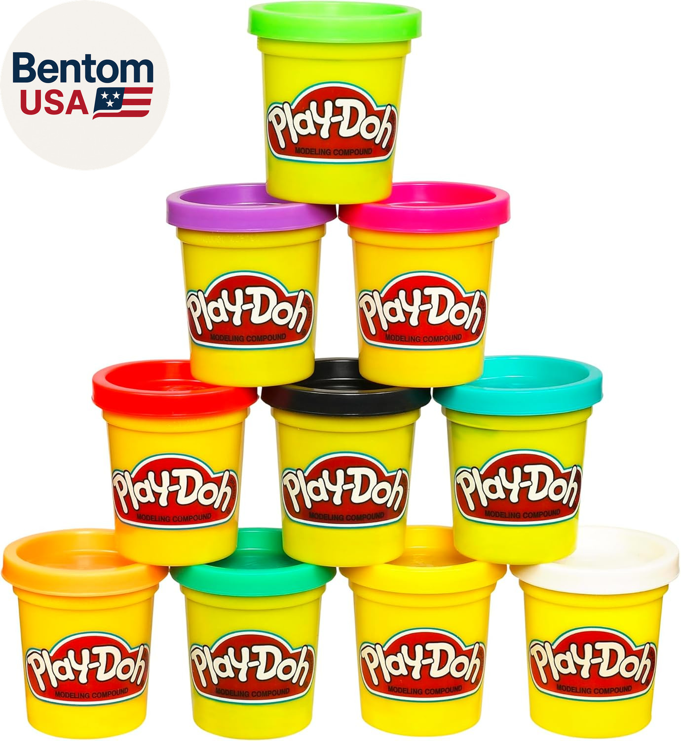 Play Doh Modeling Compound 10-Pack Case of Assorted Colors, Non-Toxic 2 Oz. Cans