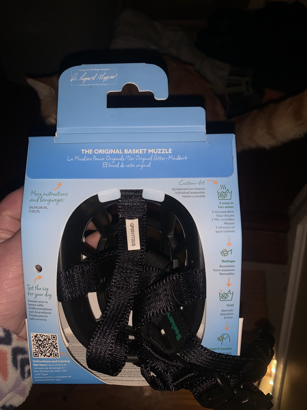 Baskerville Ultra Dog Adjustable Basket Padded Training Muzzle Size 4 Black-NEW!