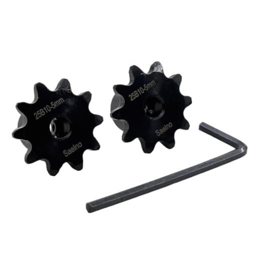 2PCS #25 Roller Chain Sprocket Type B 5mm Bore 10 Tooth, Hardened Antirust