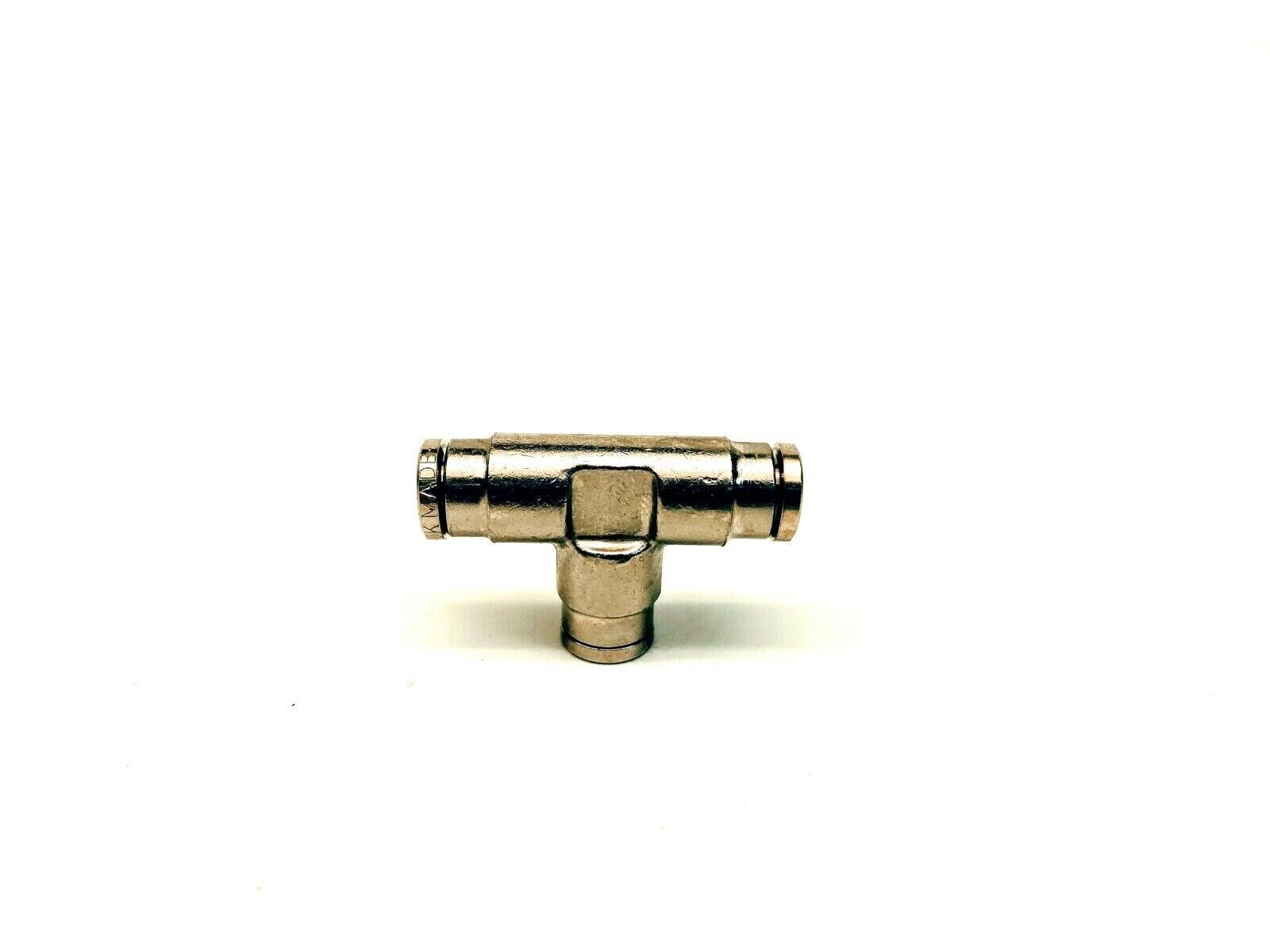 (Box of 10) IMI Norgren 1/4" Tee Union Fittings, Nickel Plated, Pneufit Series