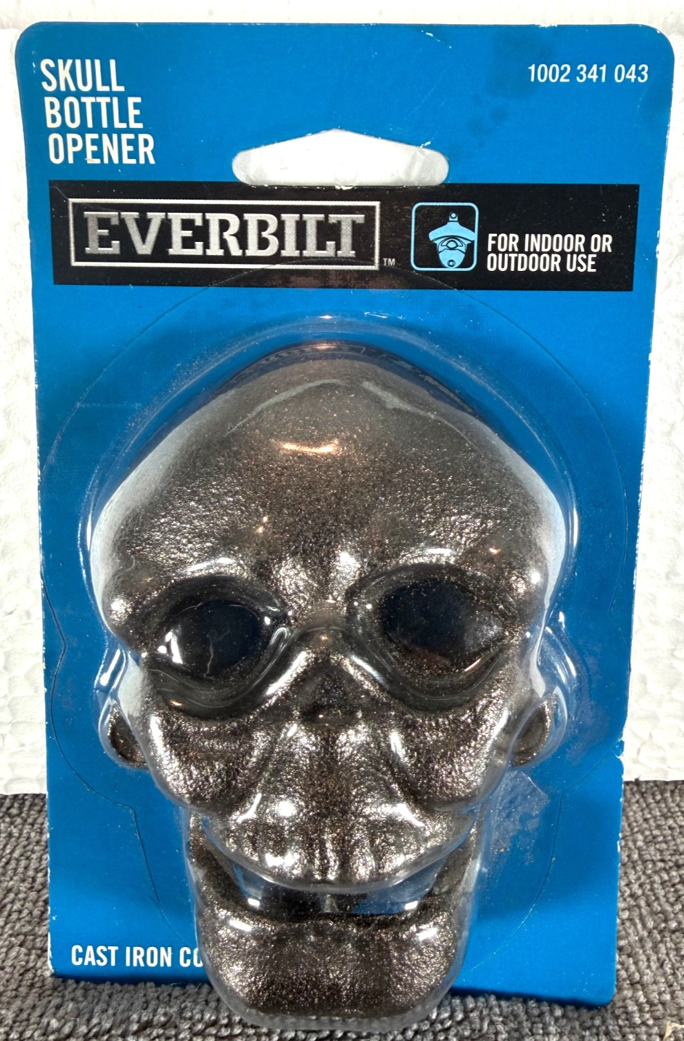 Everbilt Cast Iron Skull Bottle Opener For Indoor Or Outdoor Use! New & Sealed !